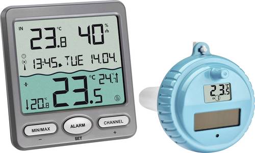 TFA Dostmann VENICE Funk-Pool-Thermometer Schwimmbecken-Thermometer Anthrazit
