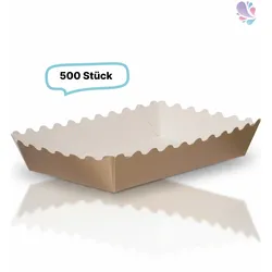 Gebäckschalen, Papier-Schalen, verschiedene Farben und Größen, 500 Stück, aluminiumfrei, gewellter Rand