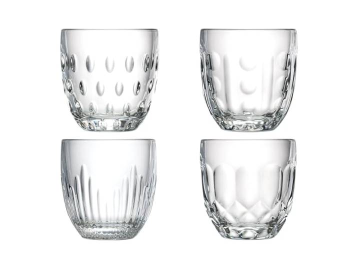 La Rochère-Coffret de 4 verres à eau 4 modèles assortis-TROQUET-Origine France Garantie