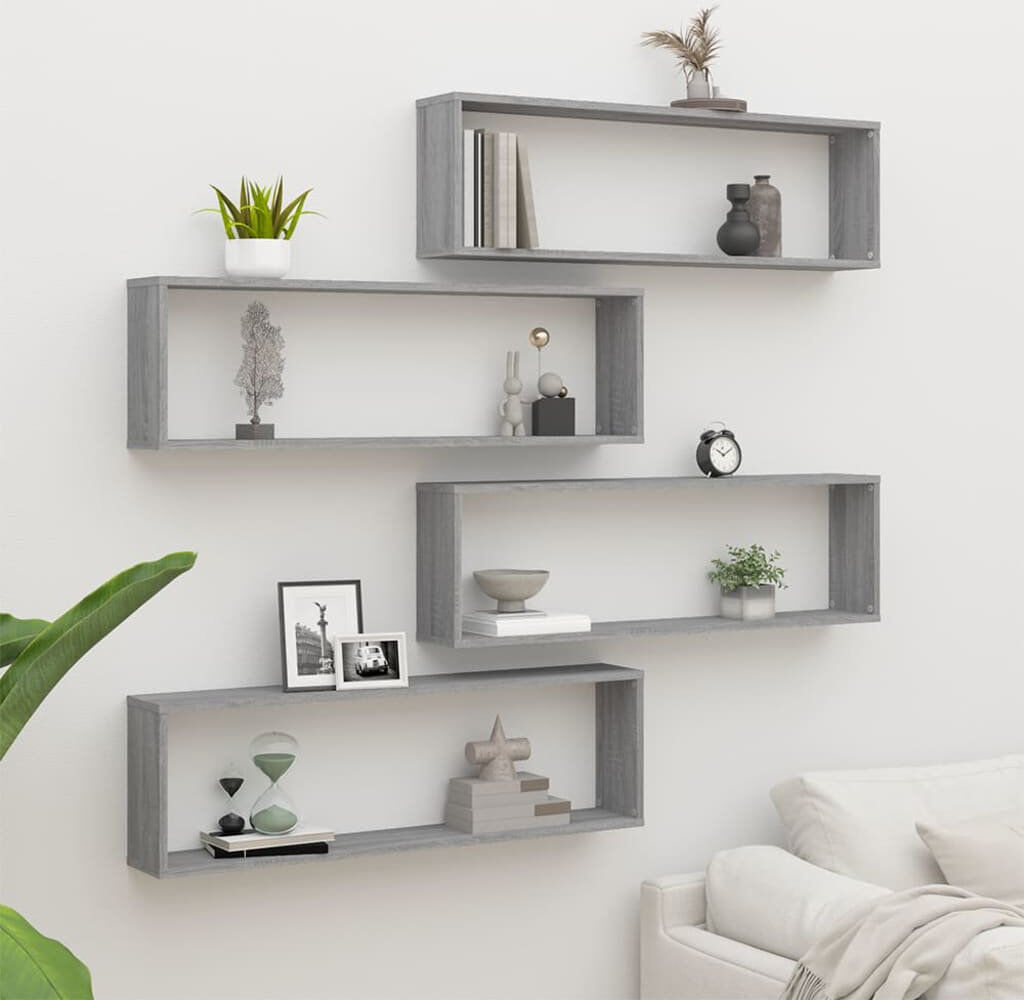 vidaXL Floating Shelf Grey Sonoma
