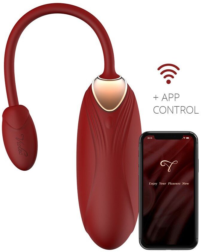 Viotec Oliver Pro - Vibrateur portable avec App Control - Or et rouge vin