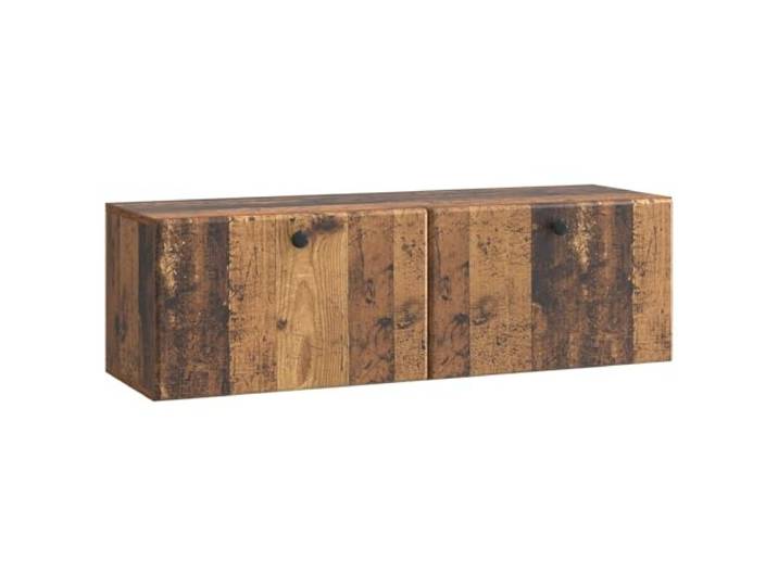 KUPTYERFG TV Lowboard Wandmontiert 98x31x30 cm Altholz-Design Platzsparende Wandkonsole für Wohnzimmer & Schlafzimmer mit Klapptüren, 60kg Belastbarkeit und pflegeleichter Oberfläche.