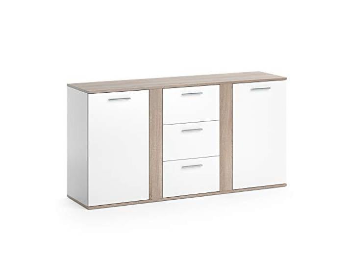 Vicco Kommode Novelli, Sonoma, 40 x 80 cm mit Schubladen, zur Aufbewahrung von Kleidung, Accessoires und Haushaltsgegenständen