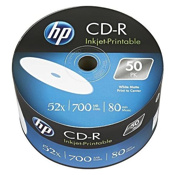 HP CRE00070WIP CD-R 80Min/700MB Printable, Cakebox, 50 Stück (50x) (10049)