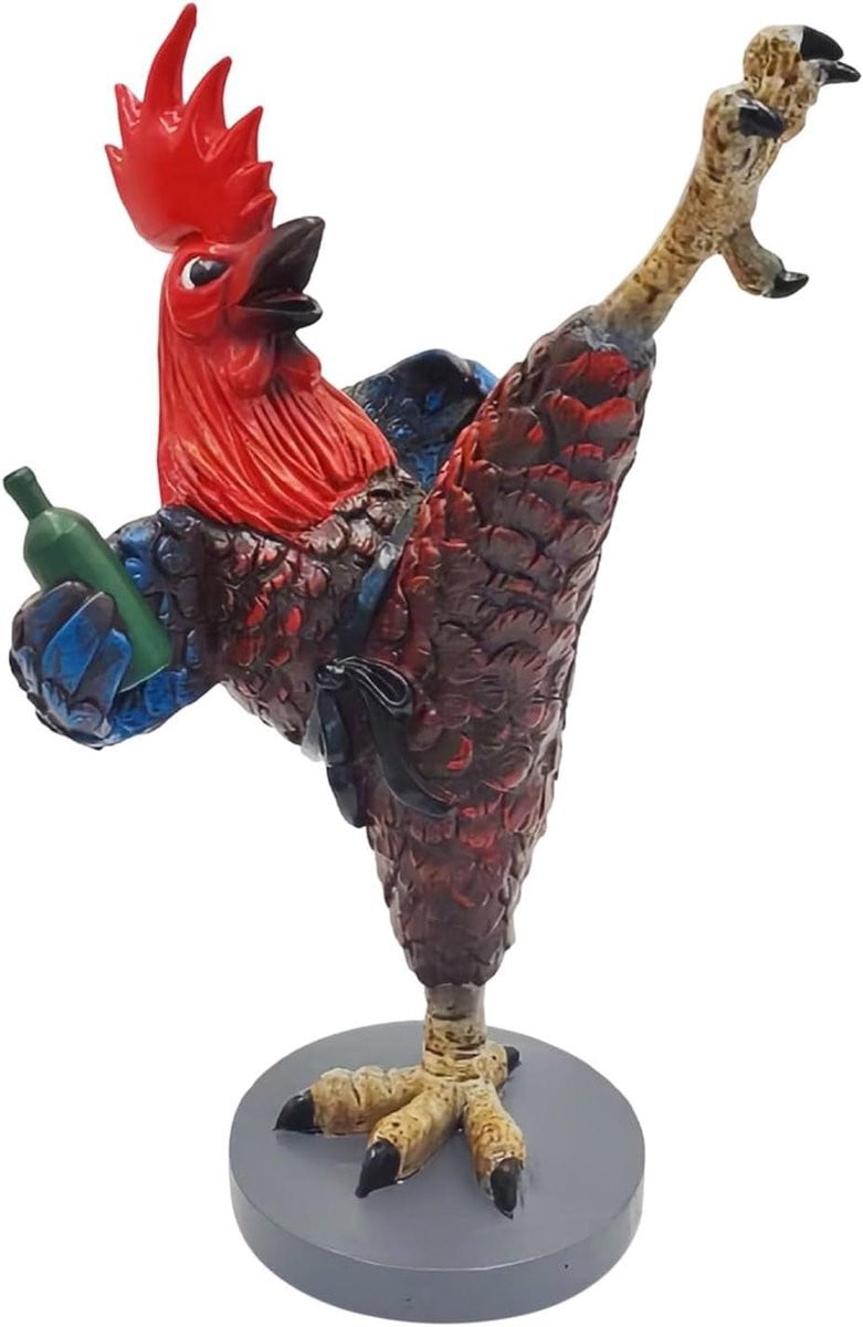 Blauwe diersculptuur van kunsthars voor decoratie in de woonkamer, H 24 x B 15 x D 24 cm