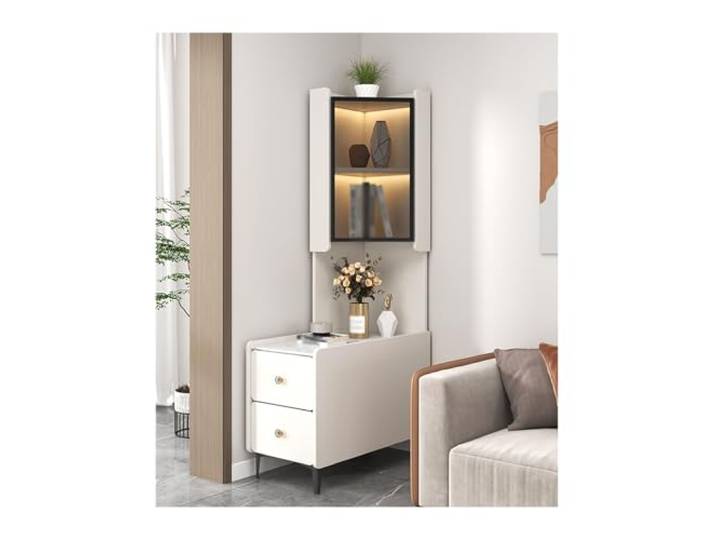 Ecklager Leichter Luxus-Sofa-Sideboard-Seitenschrank aus Schiefer Wohnzimmer-Eckschrank-Couchtisch(Left,90x50x165cm)