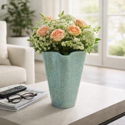 Sagebrook Home Decorative Vase - Green Ceramic Modern Textured, 13 in.