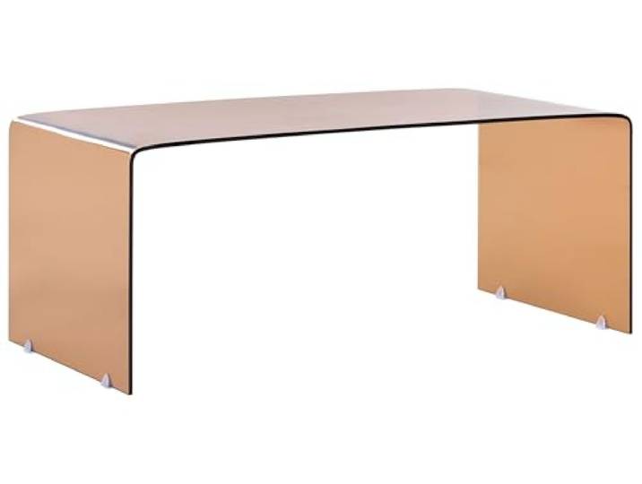 Beliani Minimalistischer Couchtisch transparent/braun Glas Kendall
