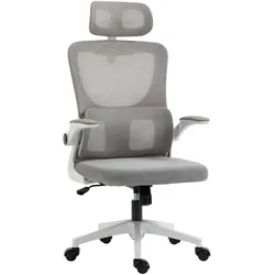 BÜROSTUHL Ergonomisch, Schreibtischstuhl mit Verstellbar Armlehne, Mesh, Grau