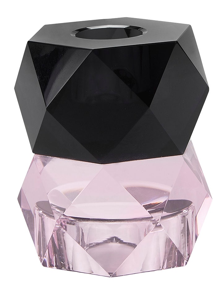 Miss Étoile Kerzenhalter in Rosa/ Schwarz - (H)8 x Ø 7 cm - onesize