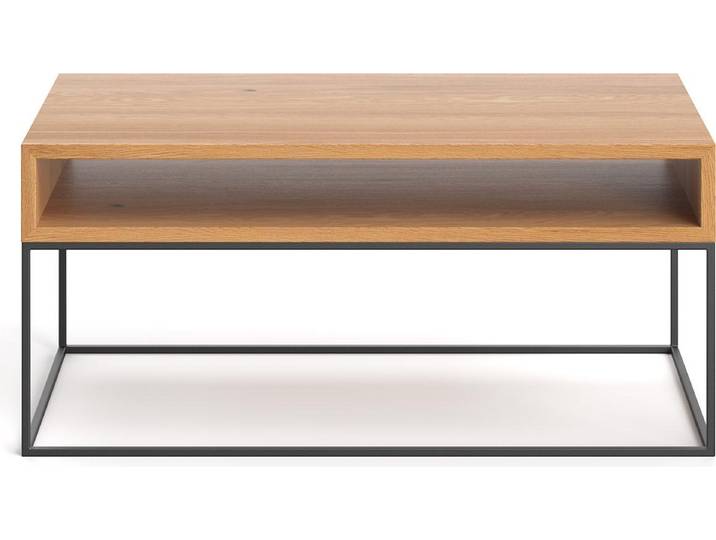 Industrieller Loom-Couchtisch 120 cm, Massivholz, Designermöbel