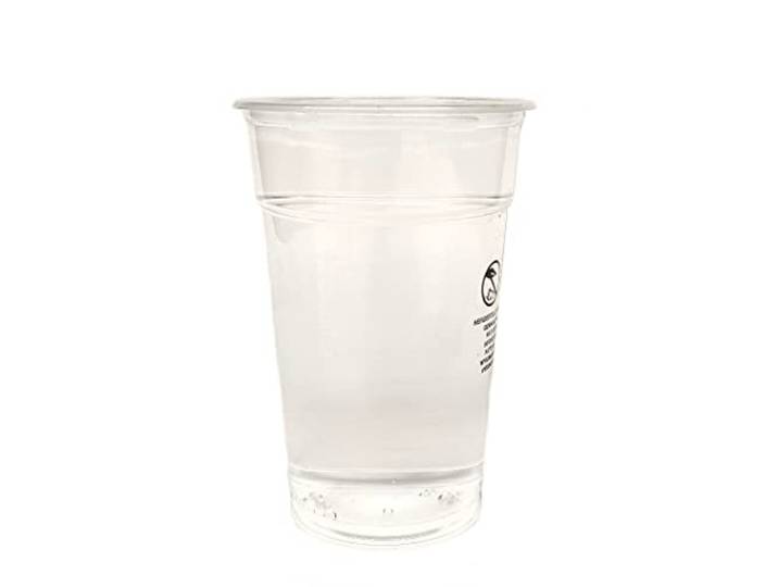 CW-Pack Bierbecher, Bubble Tea Becher, Smoothie Becher PP Einwegbecher, Plastikbecher, klar, 600ml (22oz) Ø95mm 0,5l Füllstrich (960St.)