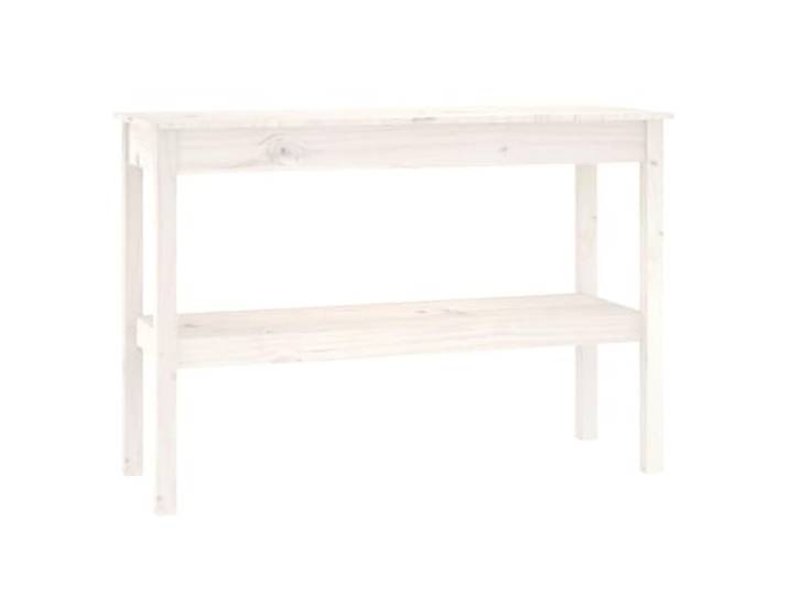 Kaorsrow Konsolentisch Weiß 110x40x75 cm Massivholz Kiefer Eleganter Flurtisch mit zusätzlicher Ablage für Dekoration und Bücher im Wohnzimmer oder Eingangsbereich.