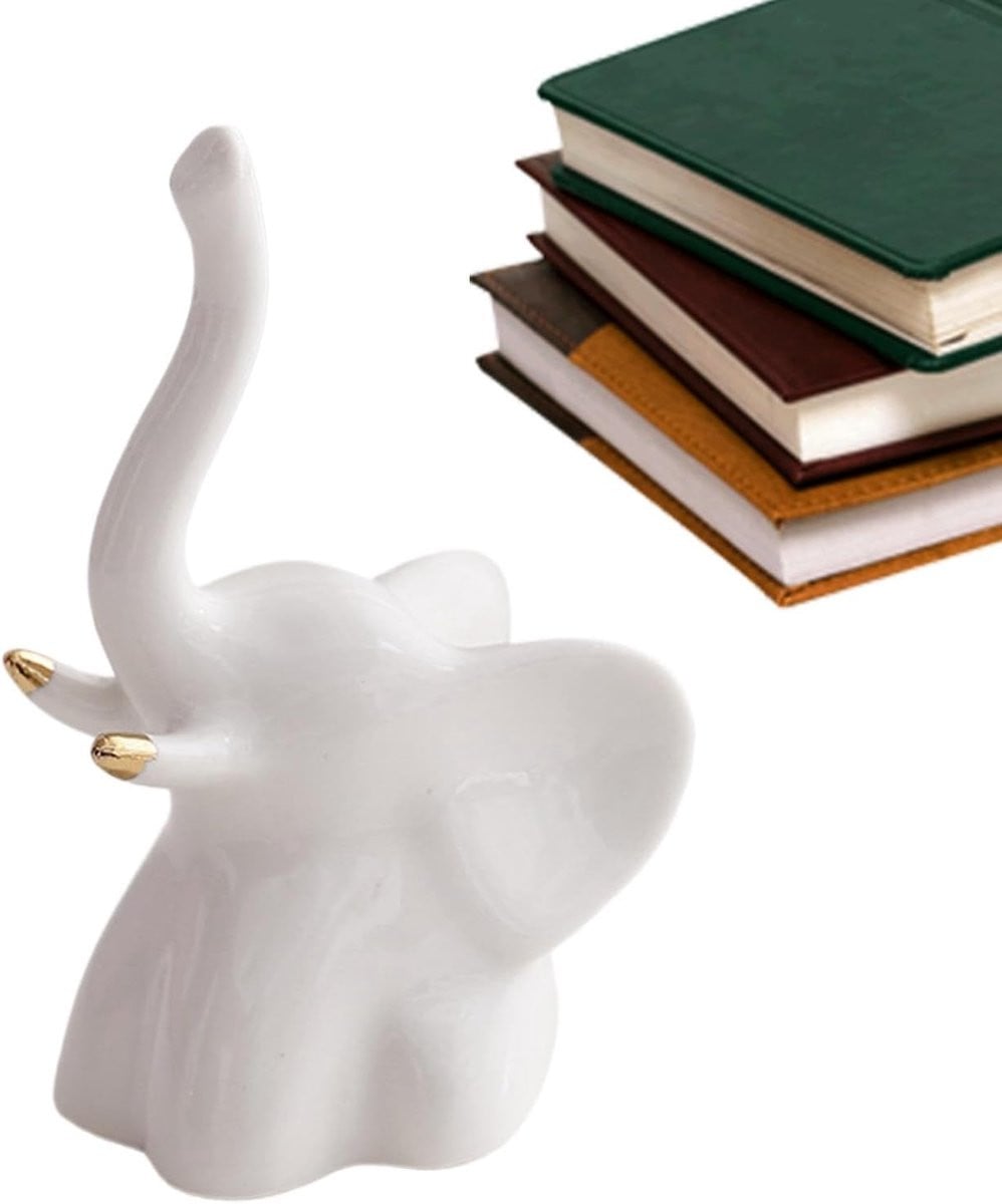 Wit keramiek olifant beeld voor decoratie, Hoogte: 88 cm
