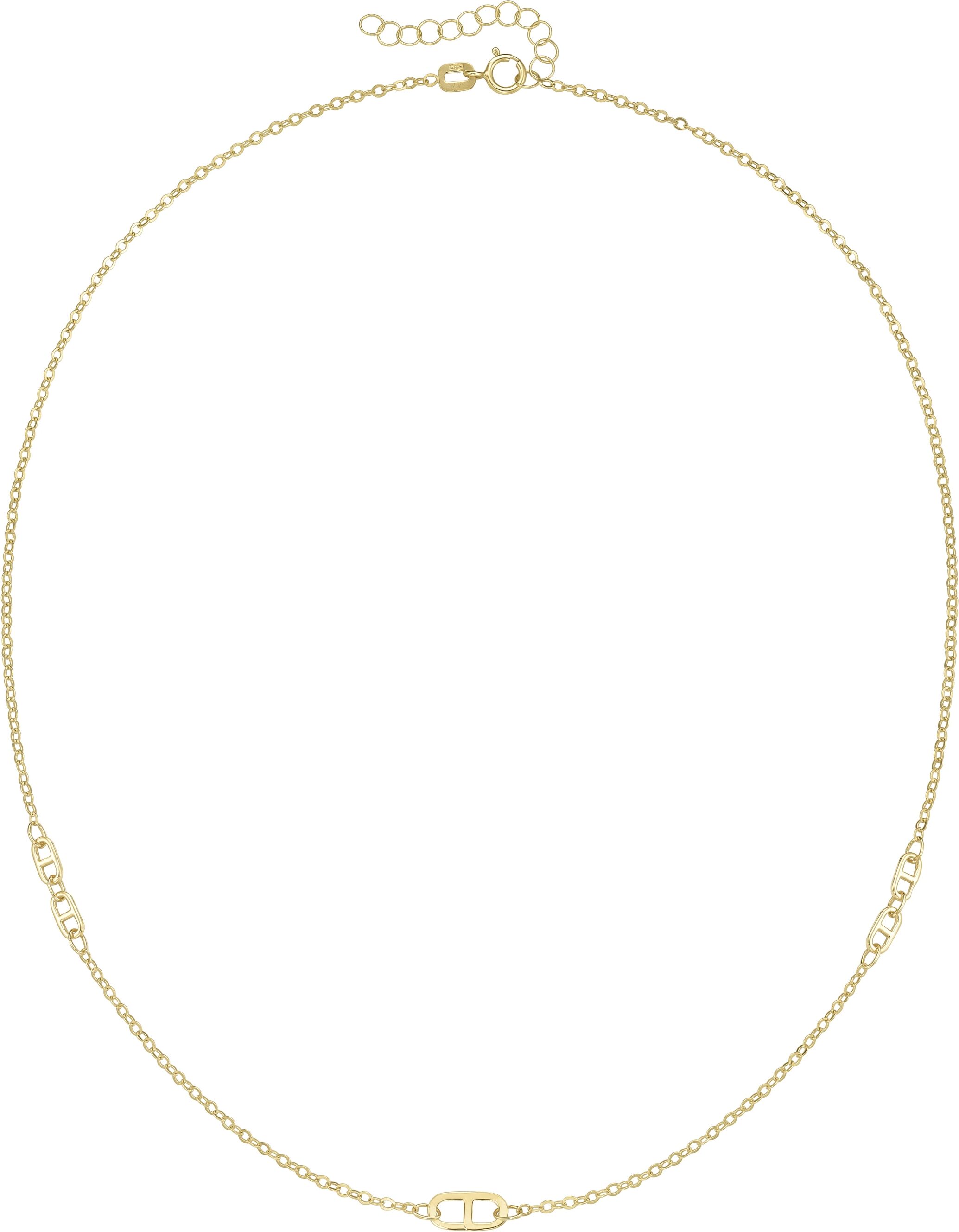 Collier LUIGI MERANO "Ankerkette mit Elementen, Gold 375", gold, Halsketten, Damen, 43cm, Collier