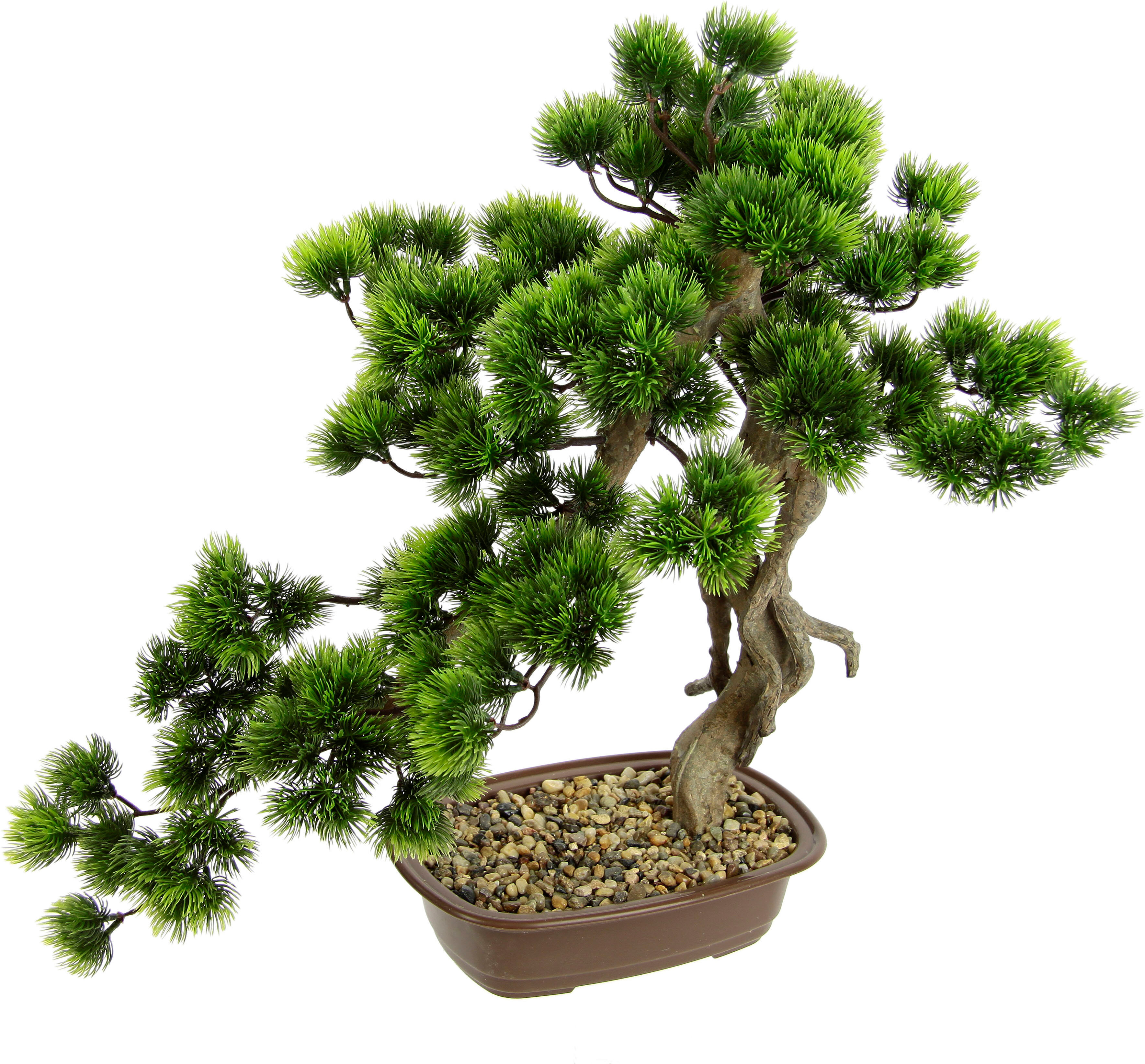 Kunstpflanze I.GE.A. "Bonsai Baum in Schale", grün, B:48cm H:58cm L:30cm, Kunststoff, Kunstpflanzen, Kunstpflanze, Exotische Bäume Zen Garten