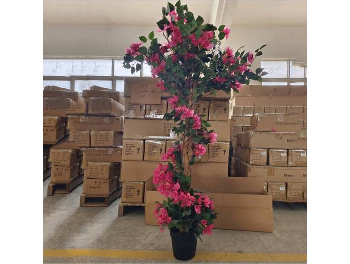 Arbre de bougainville artificiel avec fleurs et feuilles, faux arbre réaliste en Pot, décoration de maison pour intérieur et extérieur, bureau à domicile