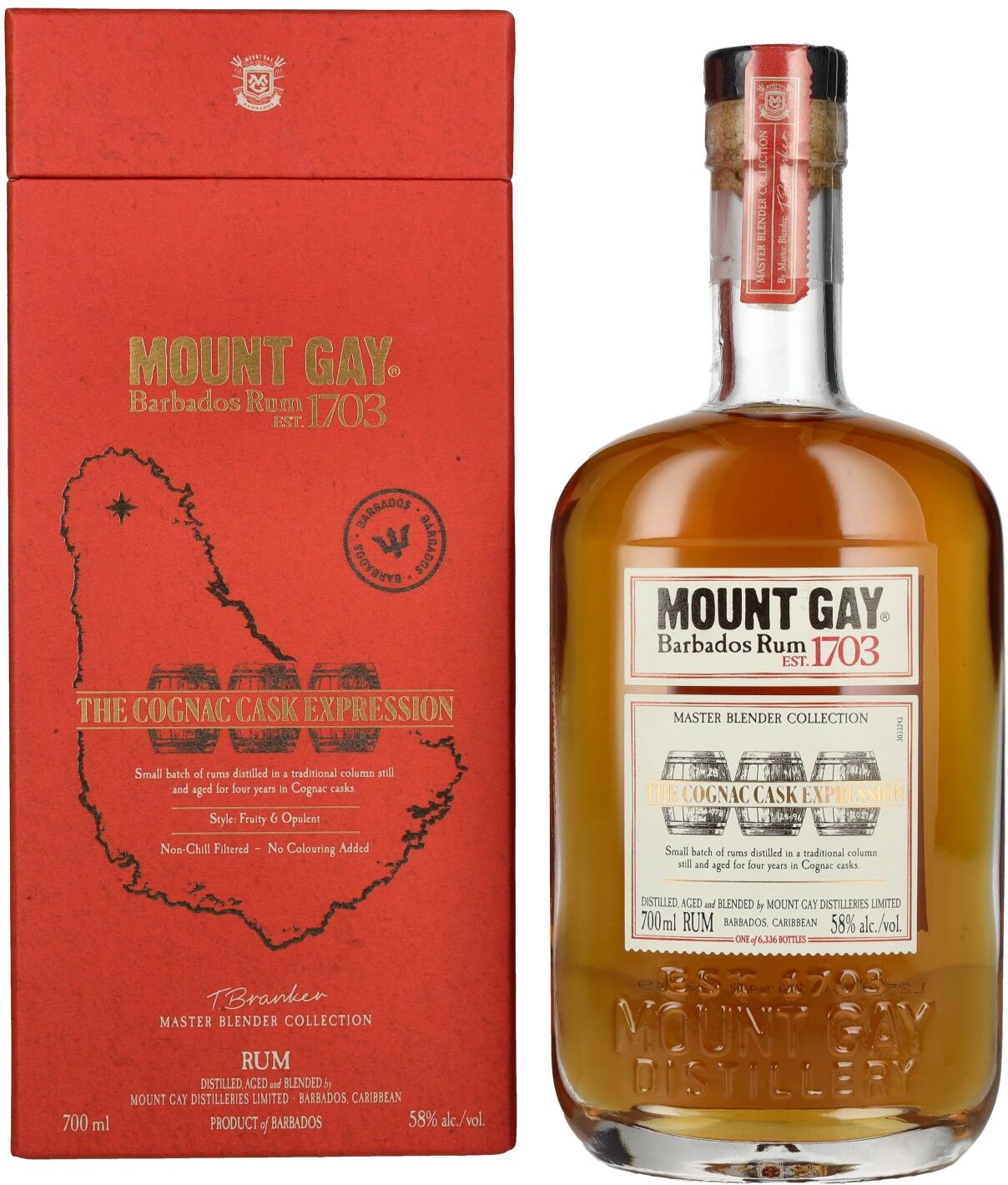 Mount Gay Rum Mount Gay The Cognac Cask Expression MASTER BLENDER COLLECTION 58% Vol. 0,7l in Geschenkbox