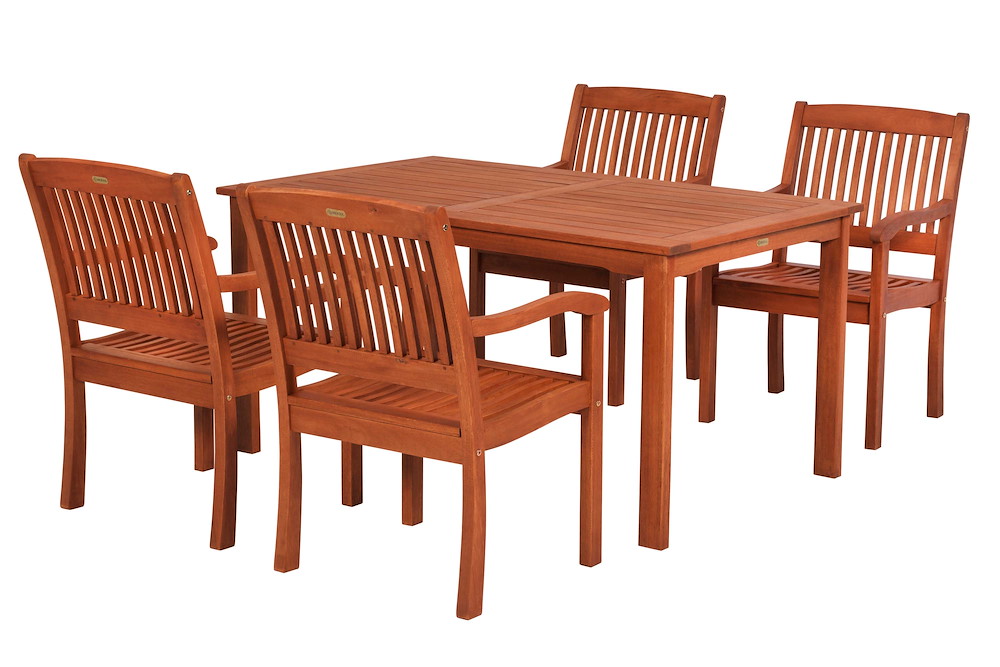 MERXXHANDELS Maracaibo Set 5tlg Eucalyptus Tisch 150 x 90 cm 16980373