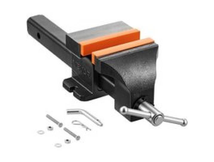 VEVOR Werkbankschraubstock 15 cm Backenbreite Schraubstock MIT 25 kN Spannkraft, für Sägen, Schleifen, Bohren und Rohrschneiden, mit 90 mm Ausladung, Griffverriegelung und Magnetischen Backenpolstern