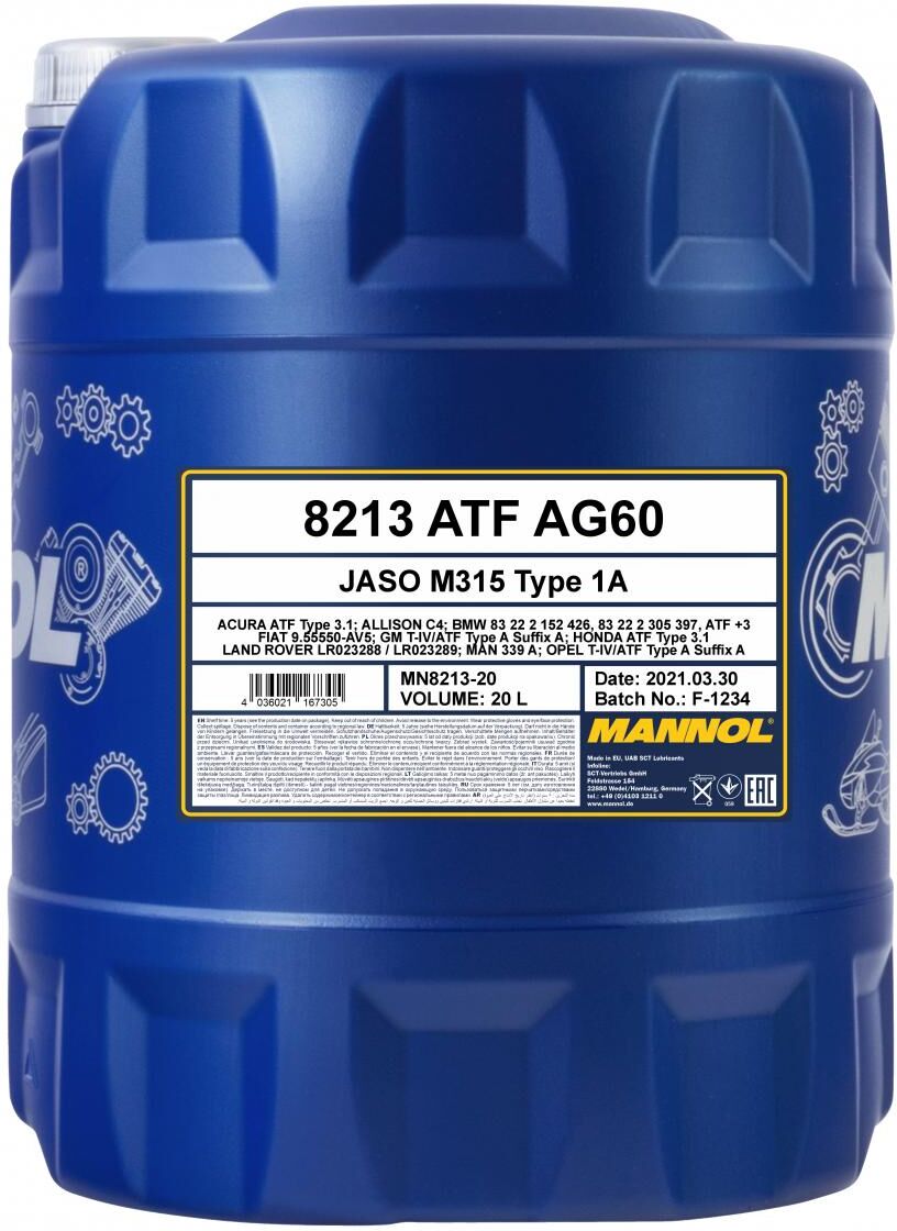 Sct - Mannol Getriebeöl Mannol Atf Ag 60 [20l] Mn8213-20 20l