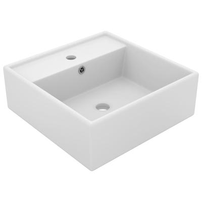 Helloshop26 - Luxuriöses quadratisches Waschbecken mit Überlauf Aufsatzwaschbecken für WC Handwaschbecken für Badezimmer 02_0002685