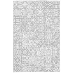Outdoor-Teppich Shiraz Kunststoff, klassisch, grau weiß, 150x210 cm, rechteckig