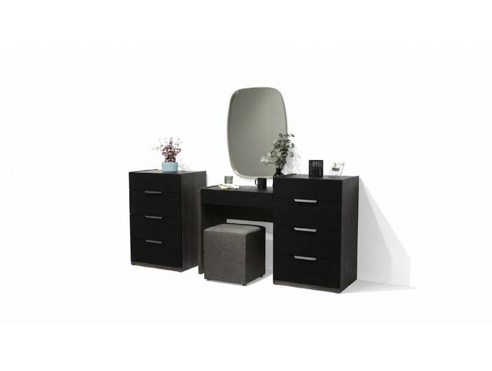 Xlmoebel Schminktisch Make Up Tisch mit Spiegel aus Holz im modernen Design 2tlg. (Schminktisch-Set, Make Up Tisch mit Spiegel), Made in Europa