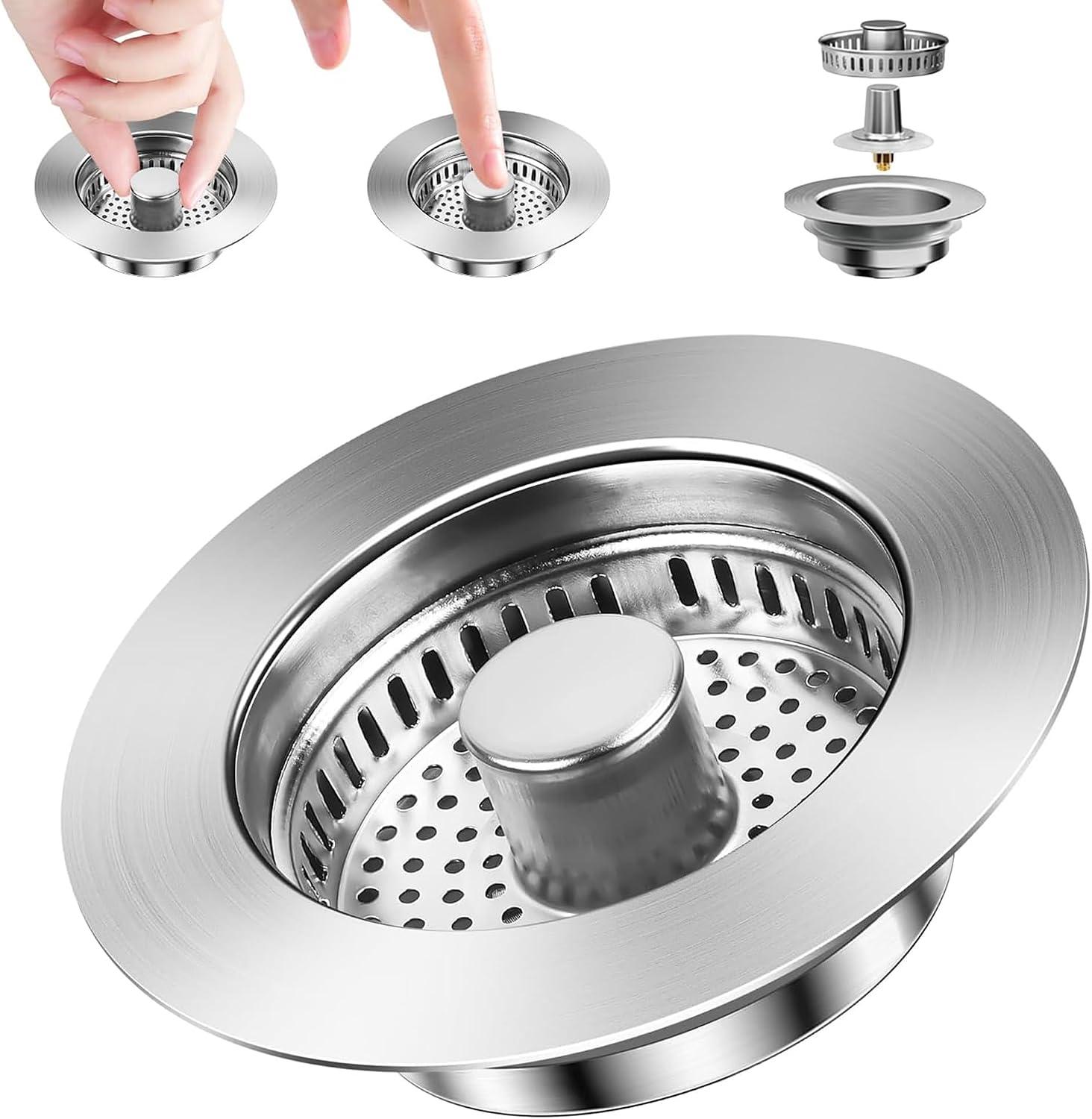 Upgrade 3-in-1 Küchenspülbeckenstopfen, Abflusssieb Küchenspüle