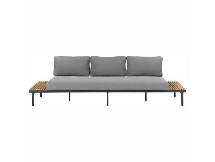 GARTENSOFA 3-Sitzer Akazienholz Dunkelgrau Fivizzano