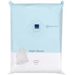 Waschhandschuhe Abena Molton Ultra Sonic weiß 16x23 cm Pack mit 50 Stück, weich, robust, ultraschallversiegelt