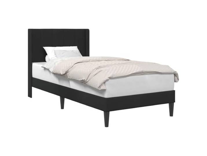 HMDNGOUT Samtbett 90x200 cm mit Kopfteil Schwarz, Bettgestell Samt mit stabilem Sperrholz-Lattenrost, modernes Bettrahmen Design mit gekreuzten Beinen