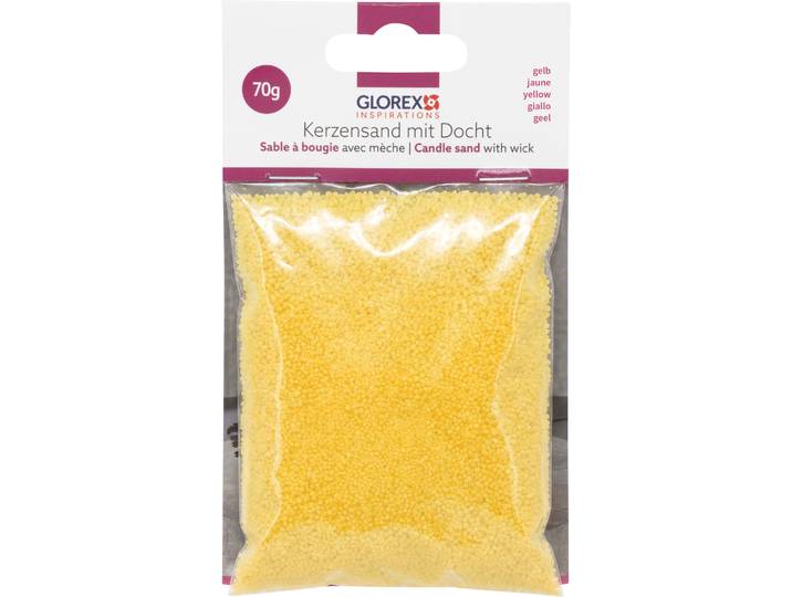 Kerzensand mit Docht 70g gelb