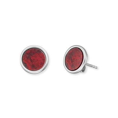 Paar Ohrstecker ENGELSRUFER "POWERFUL STONE ROTER JASPIS", bunt (silberfarben, rot, rot), Ohrringe, Damen, 10mm, Silber 925 (Sterlingsilber), mit Zirkonia (synth.)
