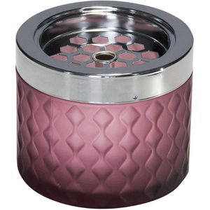 APS Aschenbecher Windaschenbecher Indoor & Outdoor, mit Deckel, Tischascher aus Glas, 9,5 x 8 cm, winddicht, 0,4 L, lila