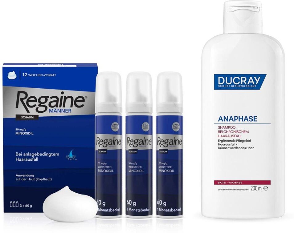 Regaine® Männer Schaum (3x60 ml) + Ducray Anaphase Shampoo 1Set