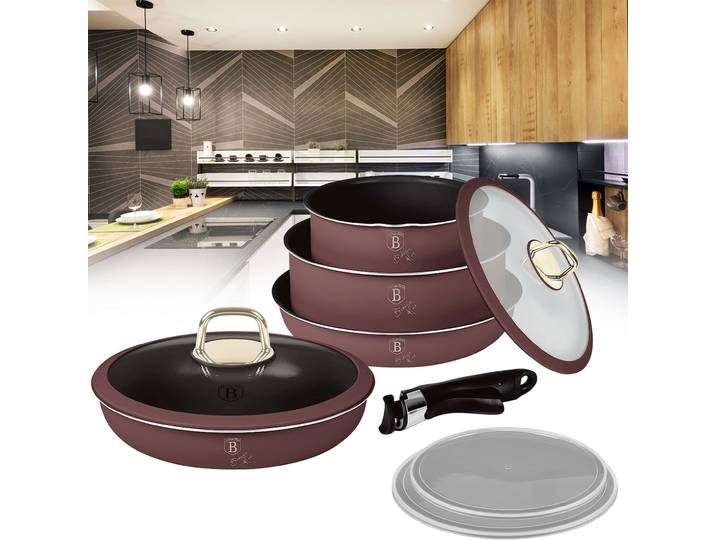 Design Kochset inkl. Smart Lids, 9-teilig, bordeaux