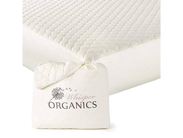Whisper Organics 100% Bio-Baumwolle, gesteppter Matratzenschoner, atmungsaktive Matratzenauflage, 40 cm hoch, GOTS Zertifiziert, Matratzenbezug 100x200 cm, Elfenbein
