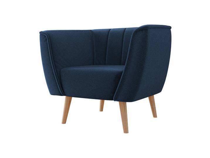 Mirjan24 Sessel Pas 1, Dunkelblau, Holz, Kiefer, Rechteckig, 82x75x74 cm, Wohnzimmer, Sessel, Polstersessel