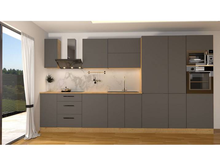 ROYAL24_MARKT Küchenzeile KÜ01-L Langen Set – Modernes Design, (Komplett Set), Edles Material - Zeitlos - Elegant
