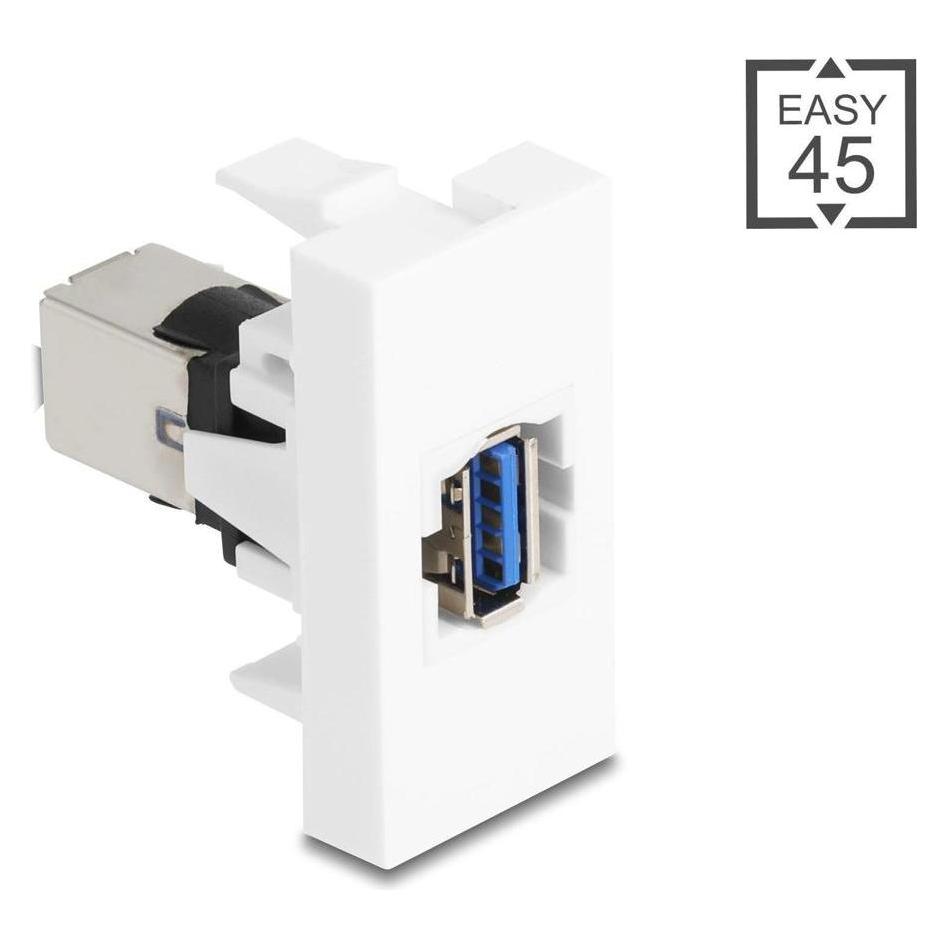 Delock Easy 45 Modul USB 5 Gbps Typ-A Buchse zu USB 5 Gbps Typ-B Buchse weiss (USB 2.0) (90910)