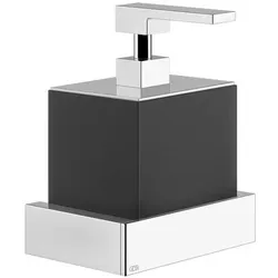 Gessi Rettangolo Accessoires Seifenspender zur Wandmontage, Behälter schwarz, 20814031, Farbe: Chrom
