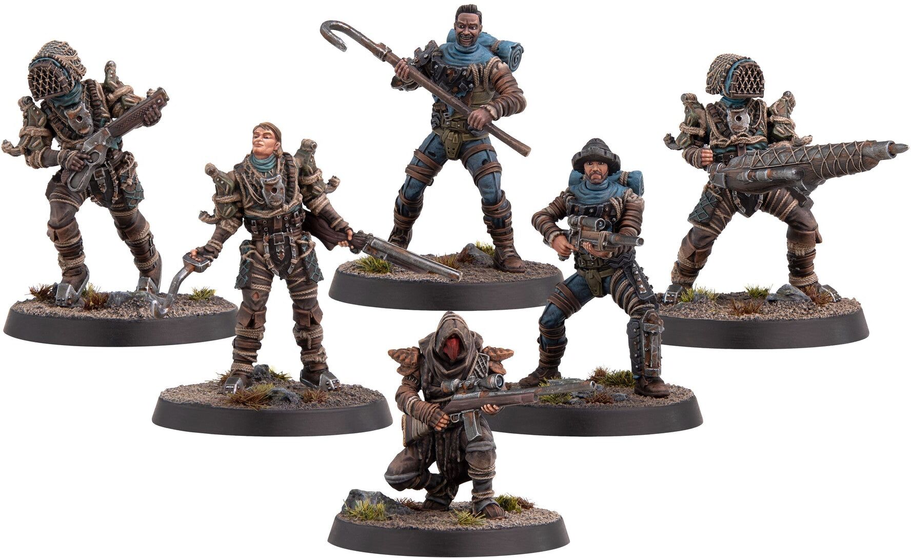 Fallout: Miniatures – Raiders: Trappers Miniatures Set, Ages 14+, by Modiphius Entertainment, Tabletop, Resin, Unpainted, 32mm Scale