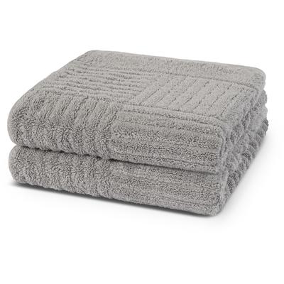Handtücher ROSS "CARRE", grau (kiesel), B:50cm L:100cm, Frottier, Frottier, Handtücher, 100% Baumwolle, Rippenstruktur, große Farbauswahl
