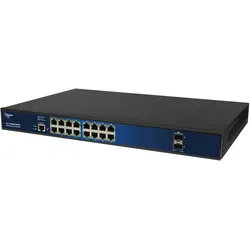 Allnet Switch full managed Layer2+ 18 Port • 16x GbE • PoE Budget 280W • 16x PoE at • 2x SFP • 19" (18 Ports), Netzwerk Switch, Schwarz