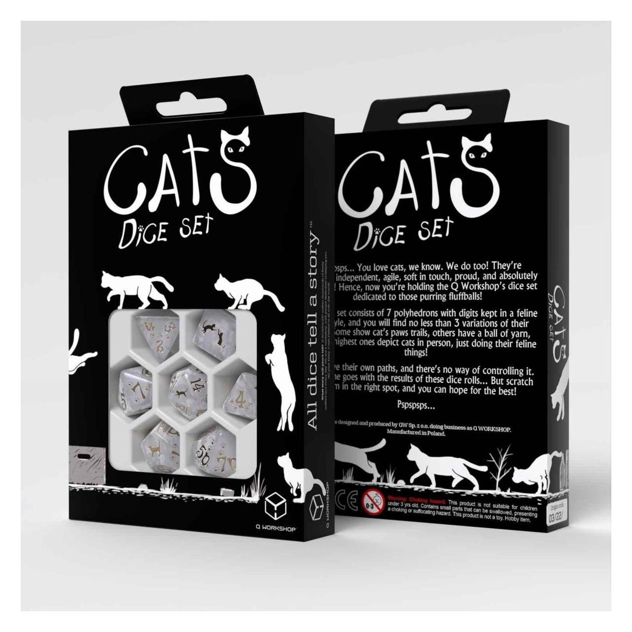 Q Workshop CATS Set de 7 Dés Purrl (QWS-SCAT11)