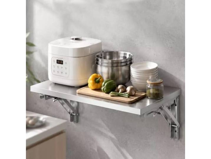 Gaommini Wandmontierter Mikrowellen-Gewürzregal-Klapptisch Küche Esszimmer Frühstückstisch Klapptisch für Computerarbeitsplätze Klappbarer Wäschetisch(L100xW50cm/L39xW20in)