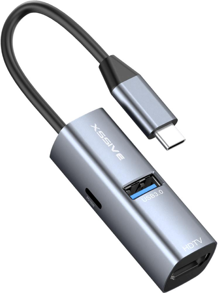 Xssive 3-in-1 USB-hub naar USB-C