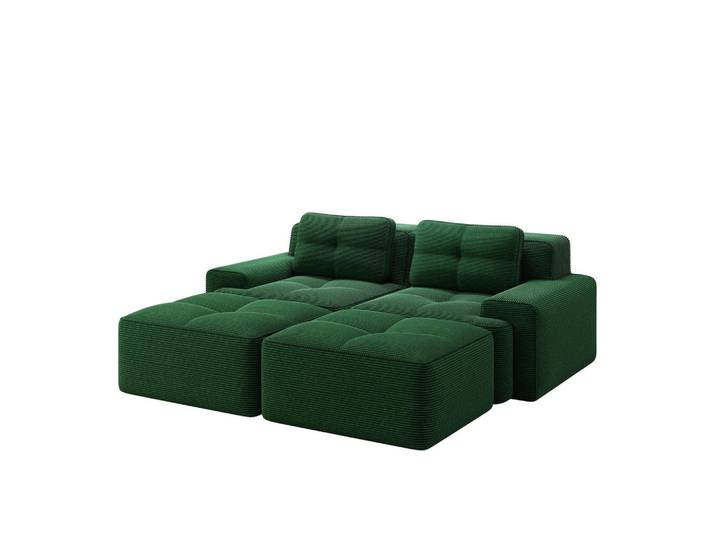 Flora Grace Sofa 204/177/69 cm in Grün aus Cord mit tiefem Sitz, 177x69x204 cm, Wohnzimmer, Sofas & Couches, Sofas