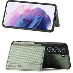 König Design Hülle Handy Schutz für Samsung Galaxy S22 5G Case Cover Wallet Etuis Tasche Neu (Samsung Galaxy S22 5G), Smartphone Hülle, Grün